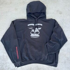 Hanes San Diego Zoo Hoodie 2XL Black Vintage Gorilla Graphic Streetwear Faded